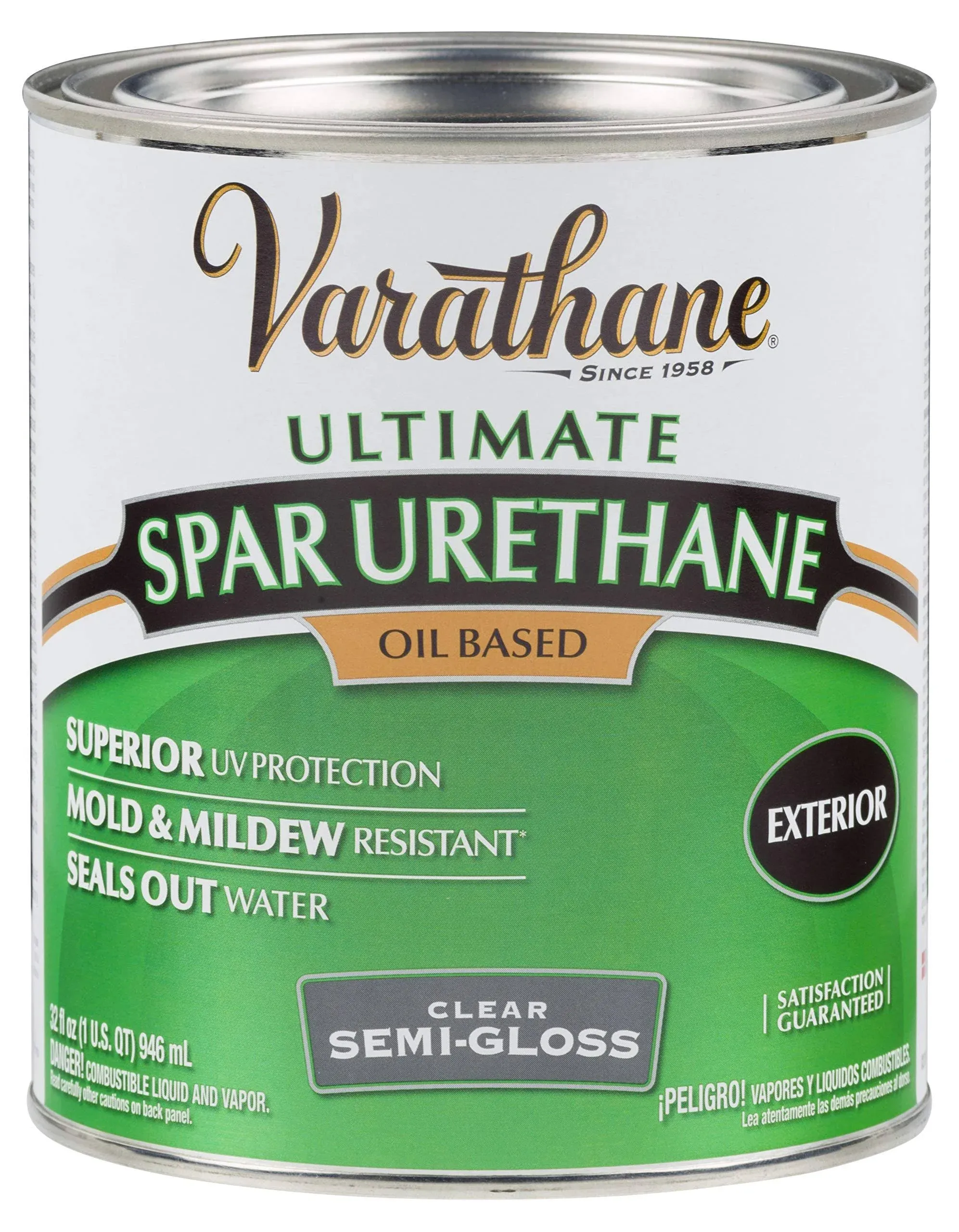 Varathane Gloss Clear Low VOC Exterior Spar Urethane, 1 qt. 242180H