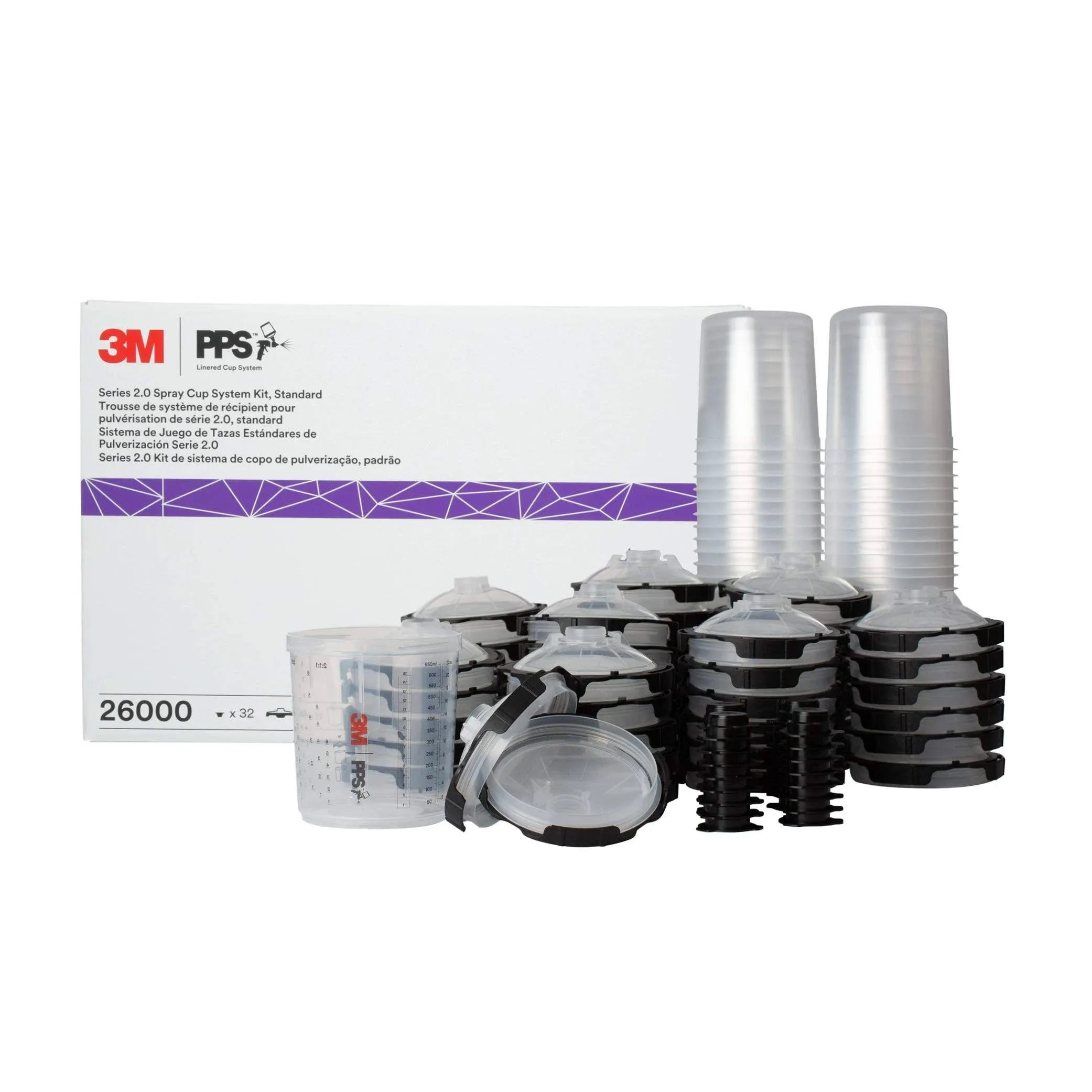 3M - 26000 - PPS Series 2.0 Spray Cup System Kit Standard 22 fl oz 650 ml 200 Micron Filter