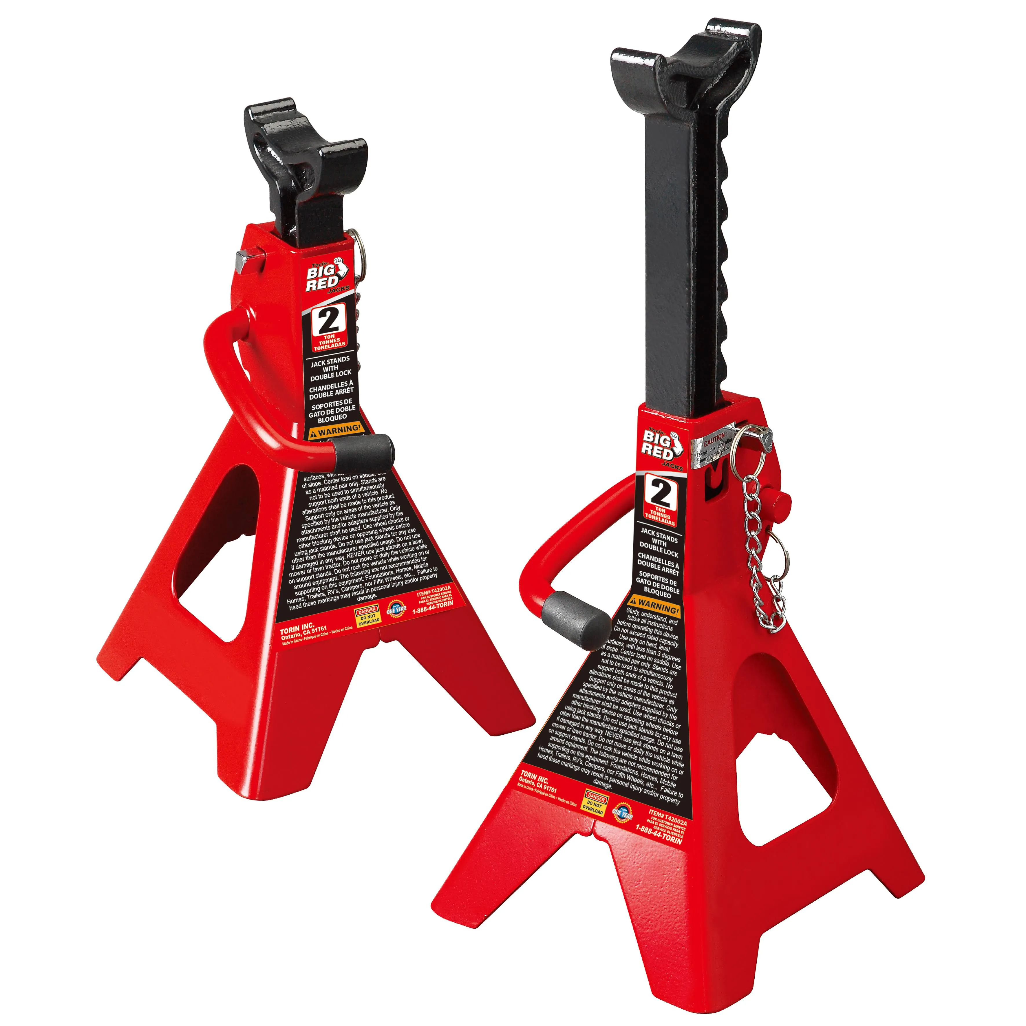 Torin Big Red Manual 6000 lb Double Lock Jack Stands T43002A