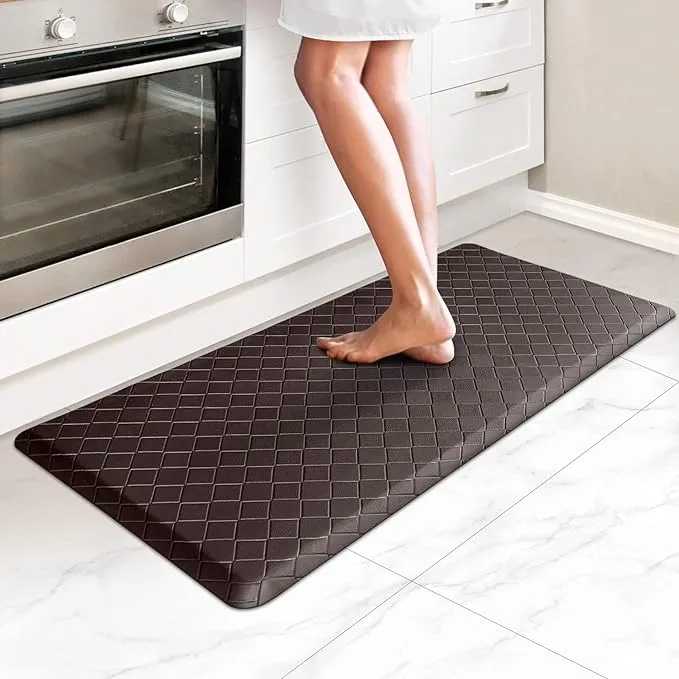 HappyTrends Kitchen Mat Cushioned Anti-Fatigue Kitchen Rug,17.3"x39",Thick Waterproof Non-Slip Kitchen Mats and Rugs Heavy Duty Ergonomic Comfort Rug for Kitchen,Floor,Office,Laundry,ChocolateHappyTrends Kitchen Mat Cushioned Anti-Fatigue Kitchen Rug,17.