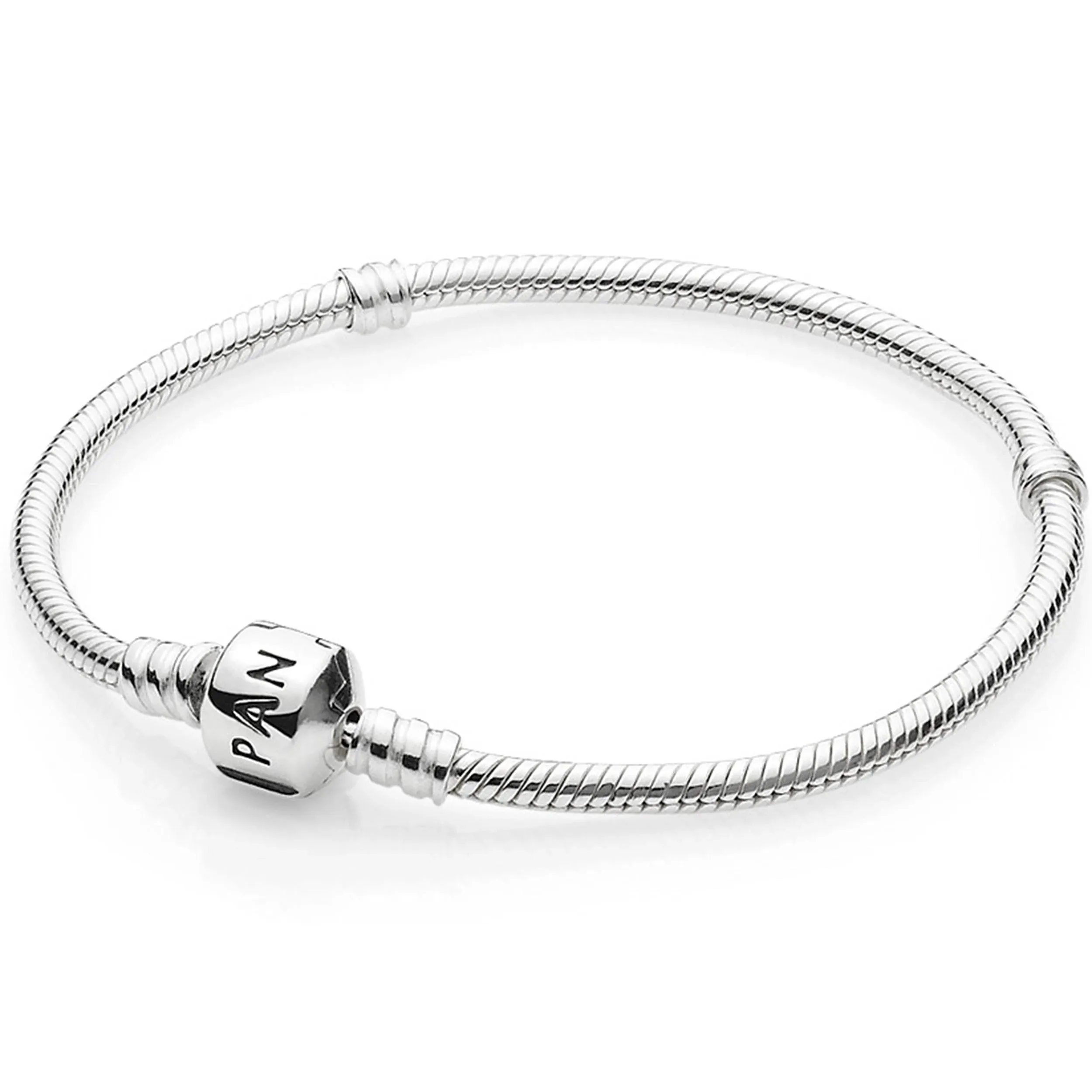 Pandora Women's Genuine Sterling Silver 7.5 Bead Clasp Charm Bracelet 590702HV-19"