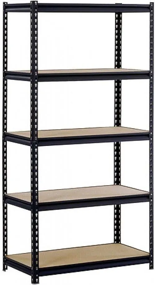 Muscle Rack 18" D x 36" W x 72" H, 5-Shelf Steel Shelving, Silver-Vein