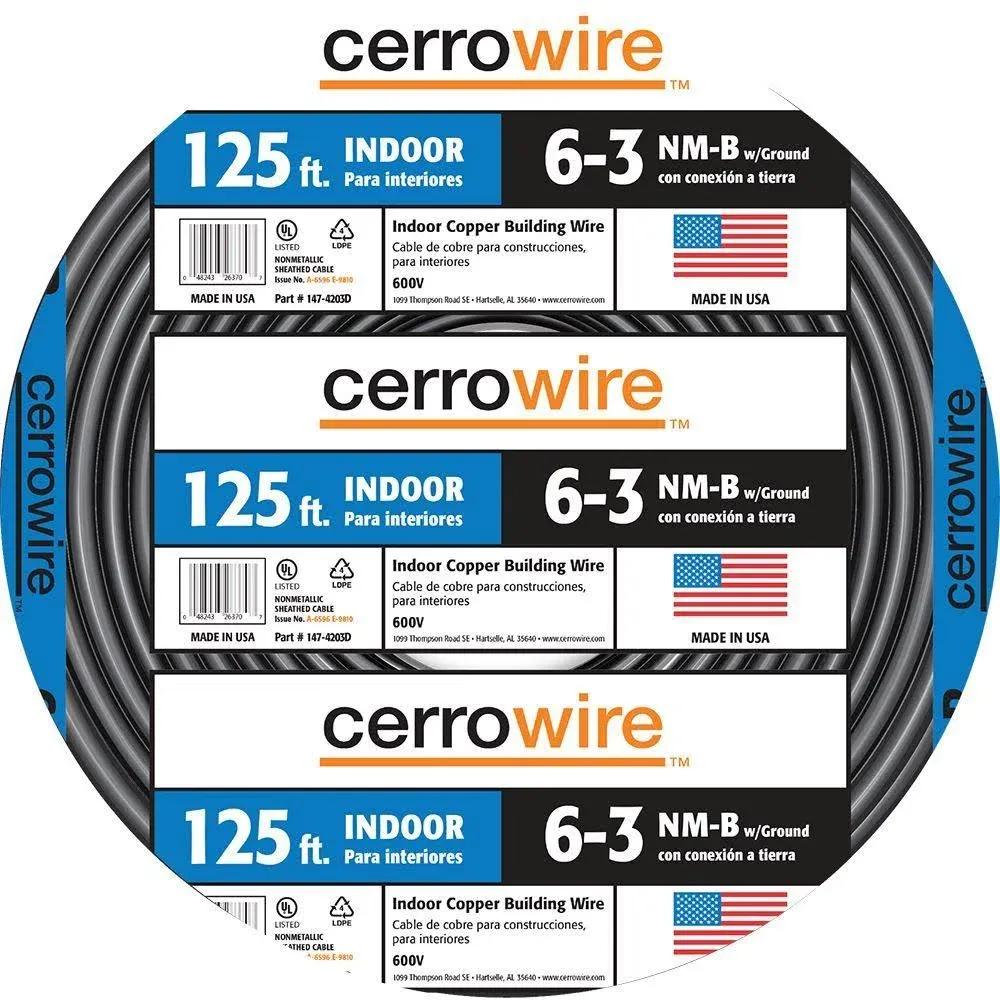 Southwire Romex 6-3 WG Cable 125'