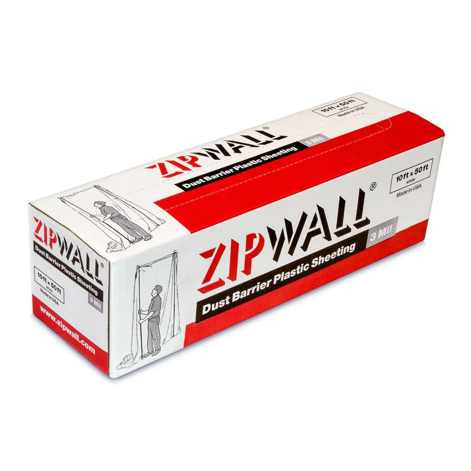 Zipwall Py50 Dust Barrier Plastic Sheeting (White)