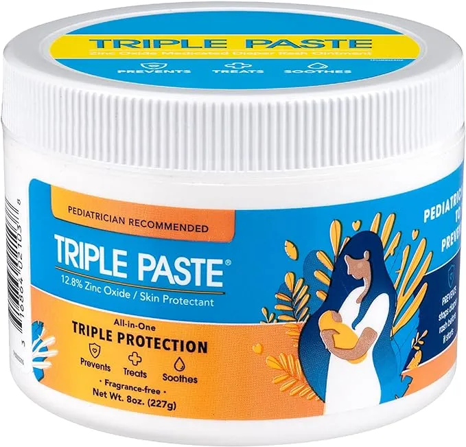 Triple Paste Diaper Rash Ointment, Medicated, Zinc Oxide - 8 oz