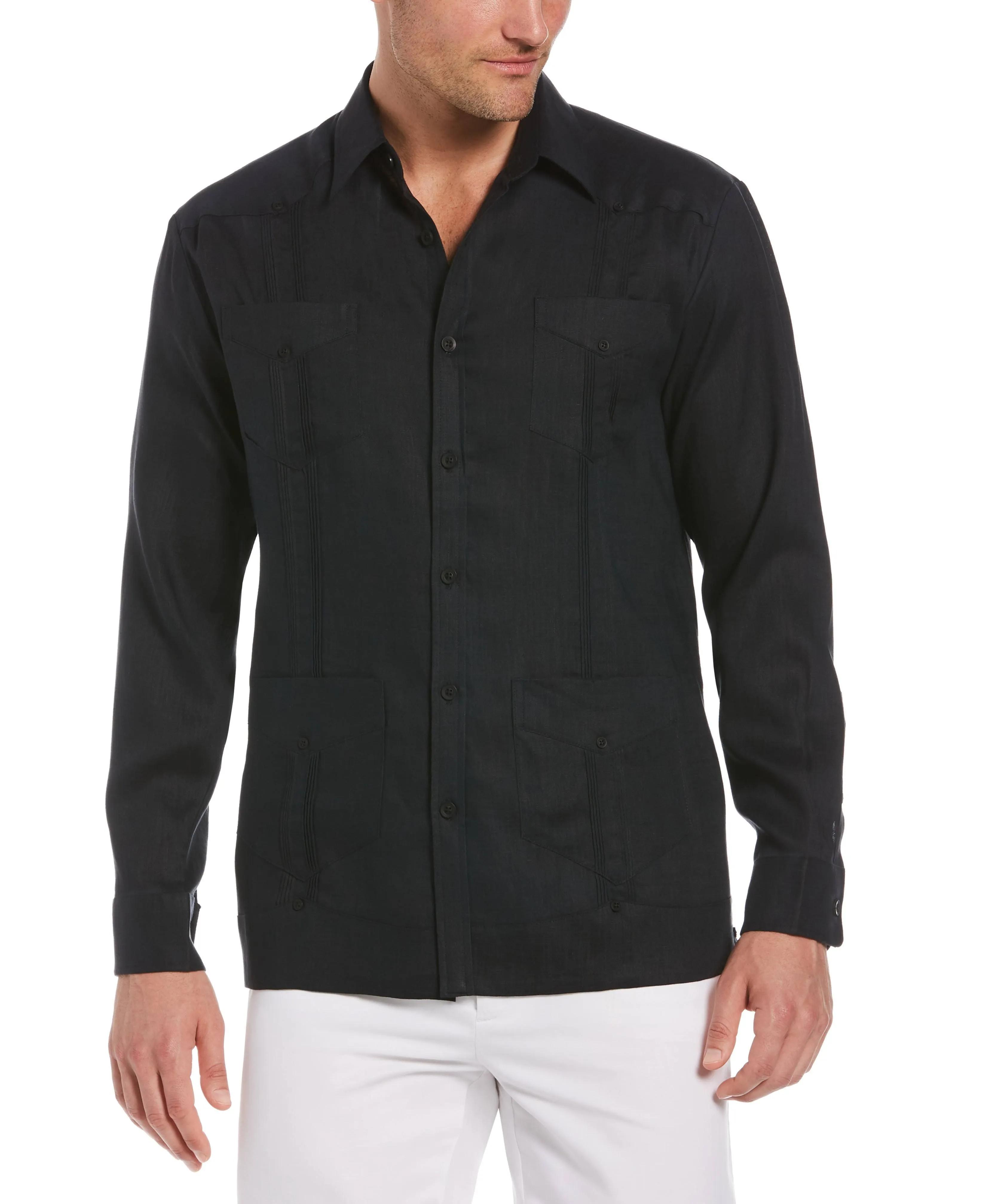 100% Linen Long Sleeve Guayabera Shirt