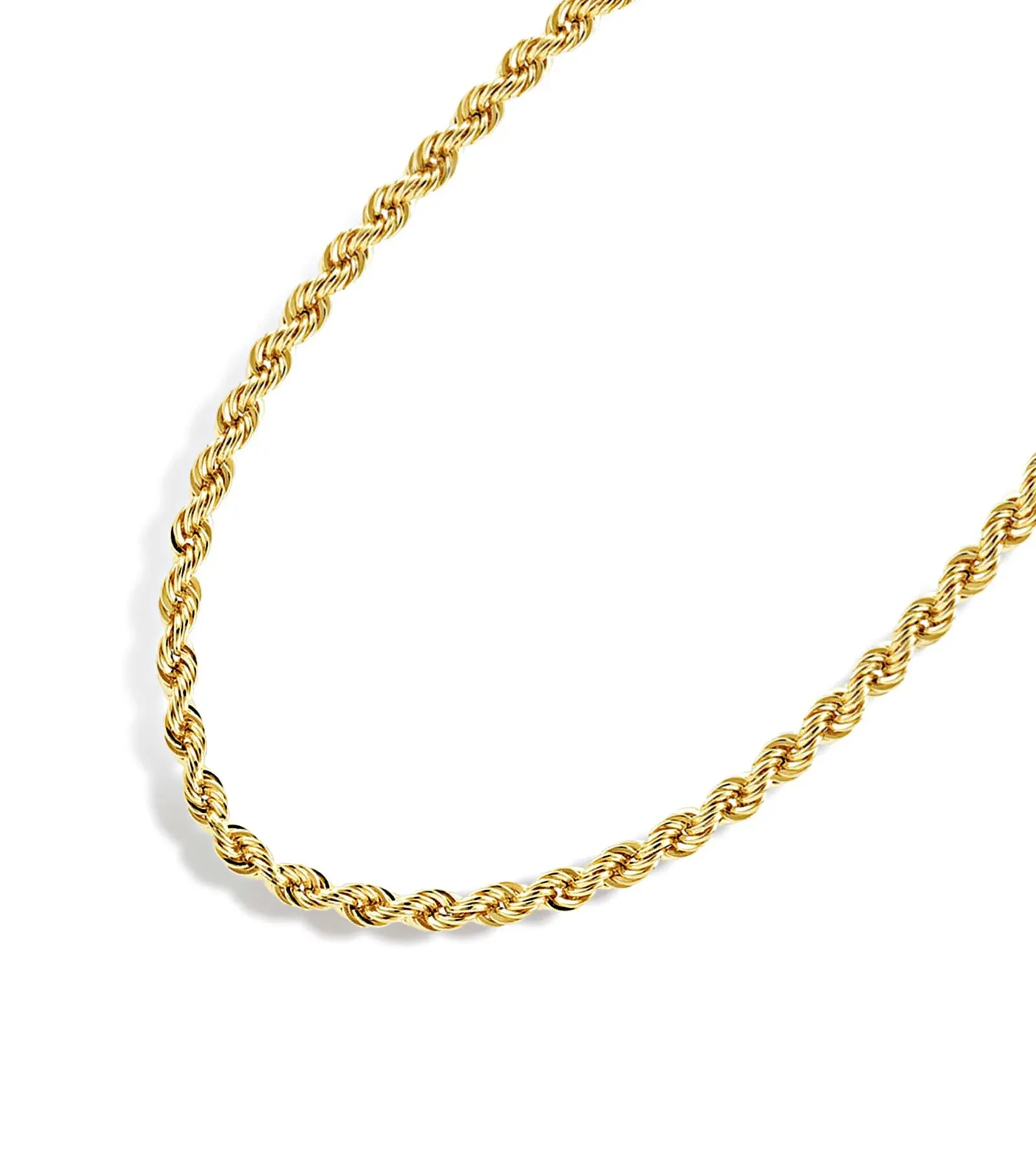 Jewelry Atelier Gold Chain Necklace Collection - 14K Solid Yellow Gold Filled Rope Chain Necklaces for Women and Men with Different Sizes (2.1mm,