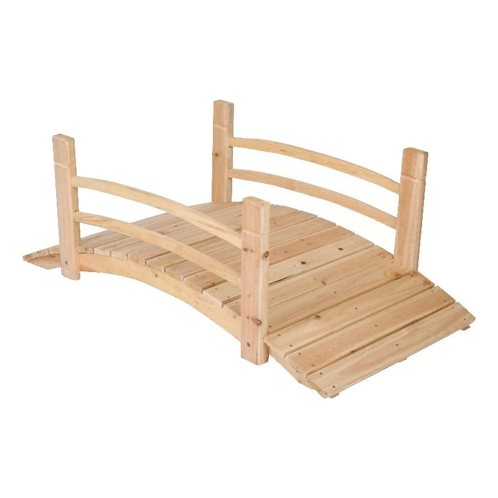 Shine Company Cedar Wood Garden Bridge with Side Rails