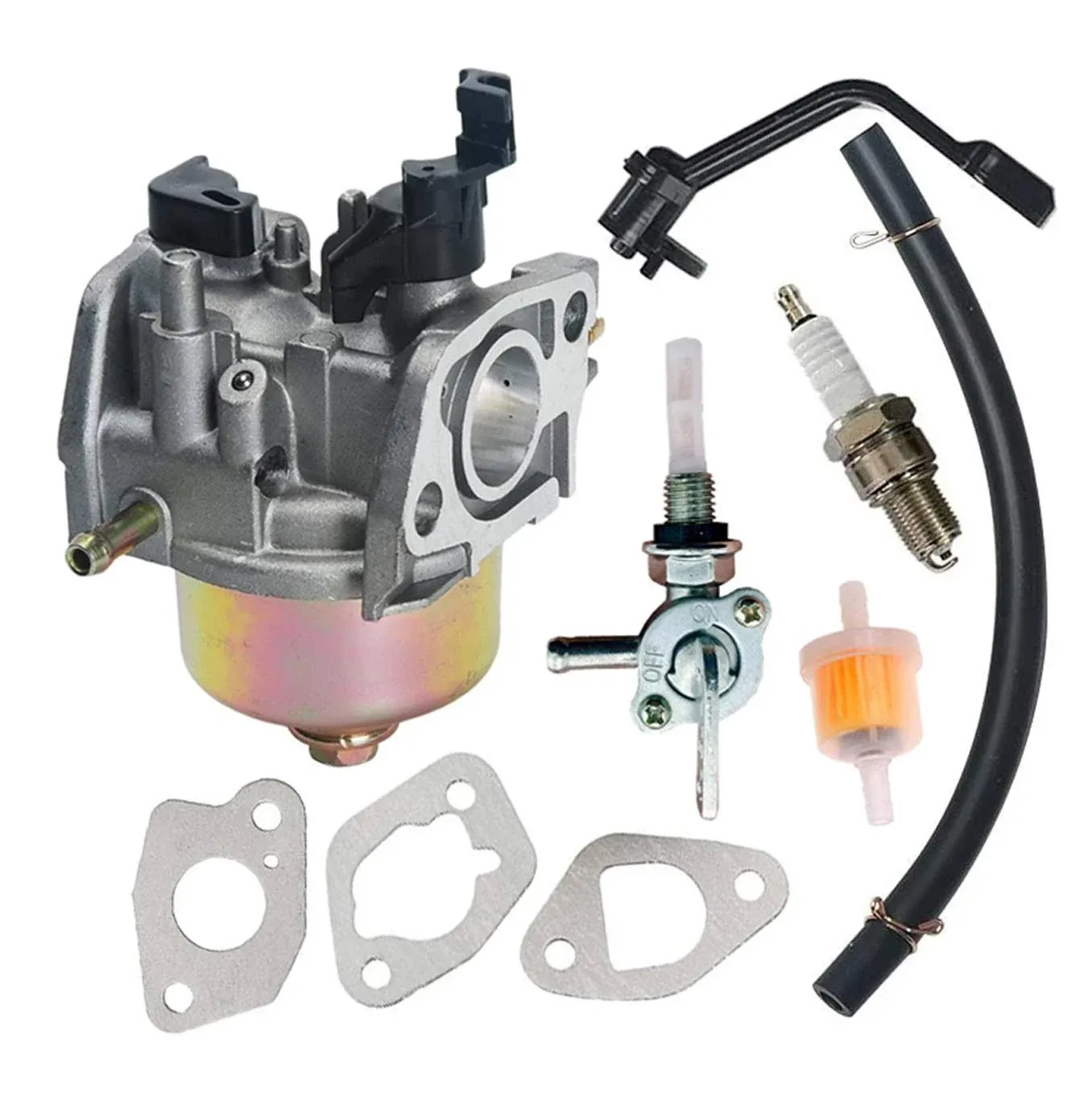 Carburetor for Champion Power Equipment 3500 4000 Watts Gas Generator Engine Carb with Fuel Tank Shut off Valve Spark Plug kit