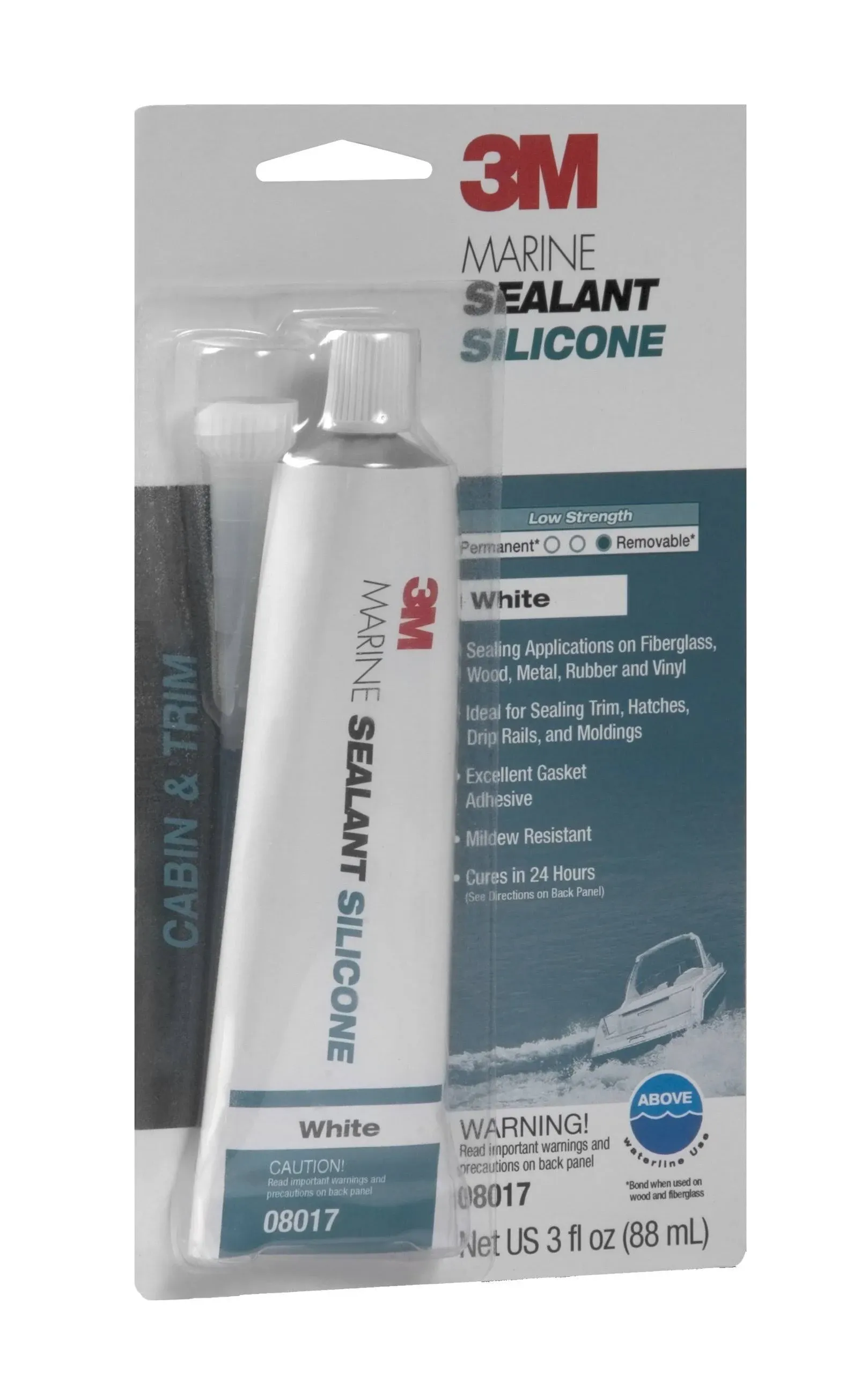 3M 08017 Marine Grade Silicone Sealant - 3 oz tube