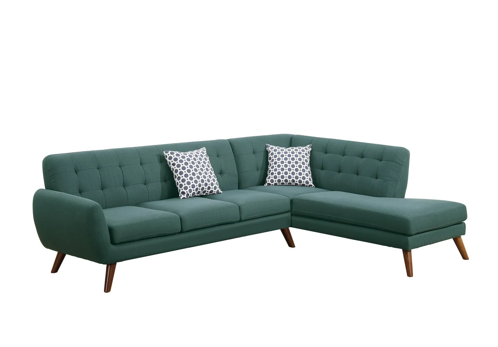 Poundex Polyfiber Sectional Sofa in Laguna Finish