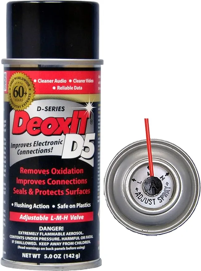 CAIG LABORATORIES DeoxIT D5S-6-LMH Spray, More Than A Contact Cleaner, 142g, Low-Med-High Valve, Pack of 1