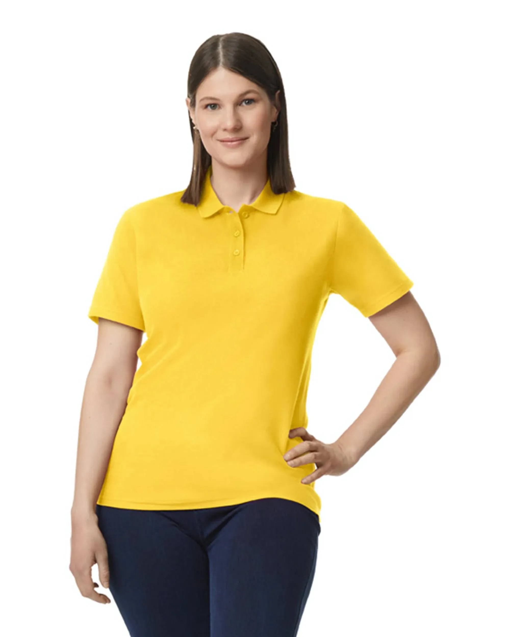 Gildan G648L - Ladies#039; Softstyle Double Pique Polo Navy S