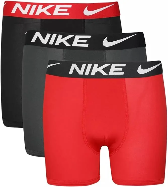 Boys' Nike Essentia Boxer Briefs Underwear 3 Pack XLarge Red