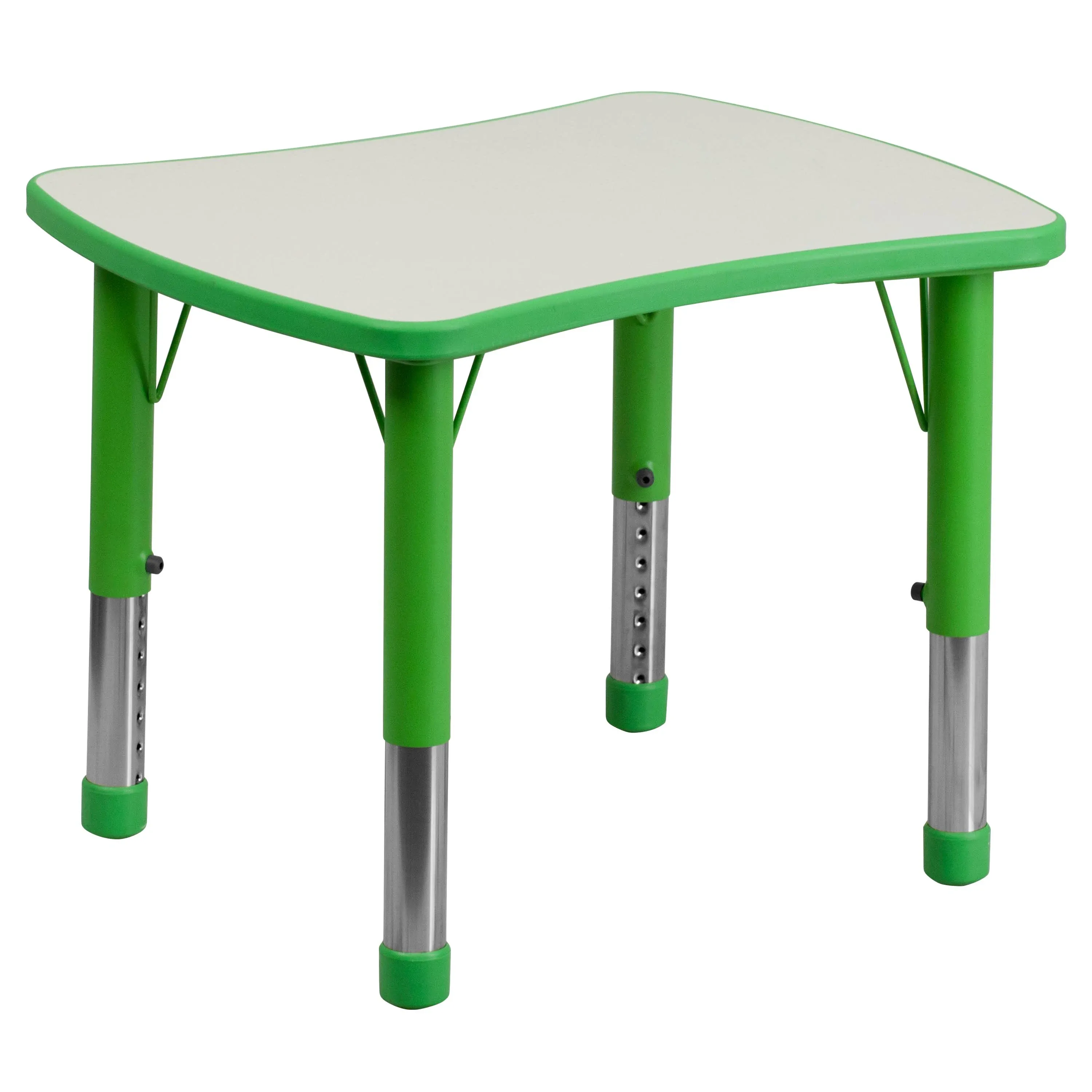 Flash Furniture Adjustable Rectangular Green Plastic Activity Table ..