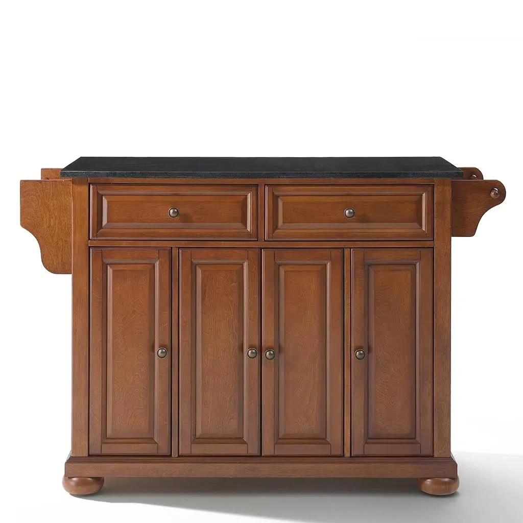 Crosley Alexandria Solid Black Granite Top Kitchen Island - Cherry