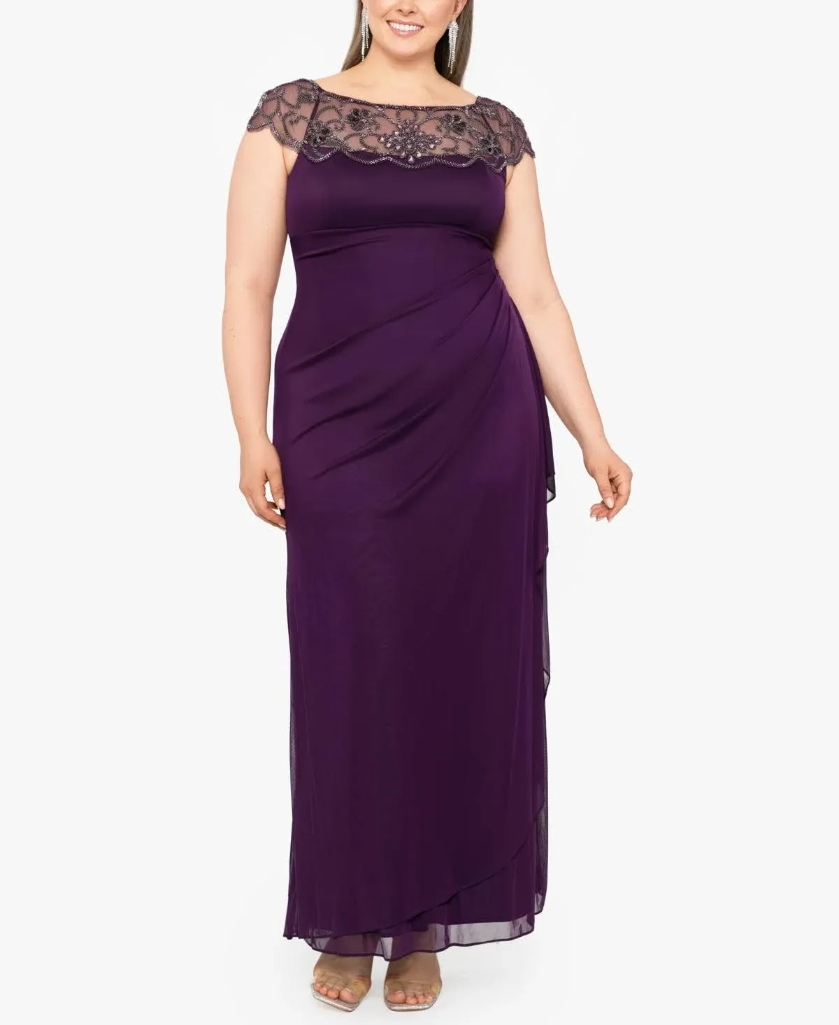 Embellished-Neck Gown