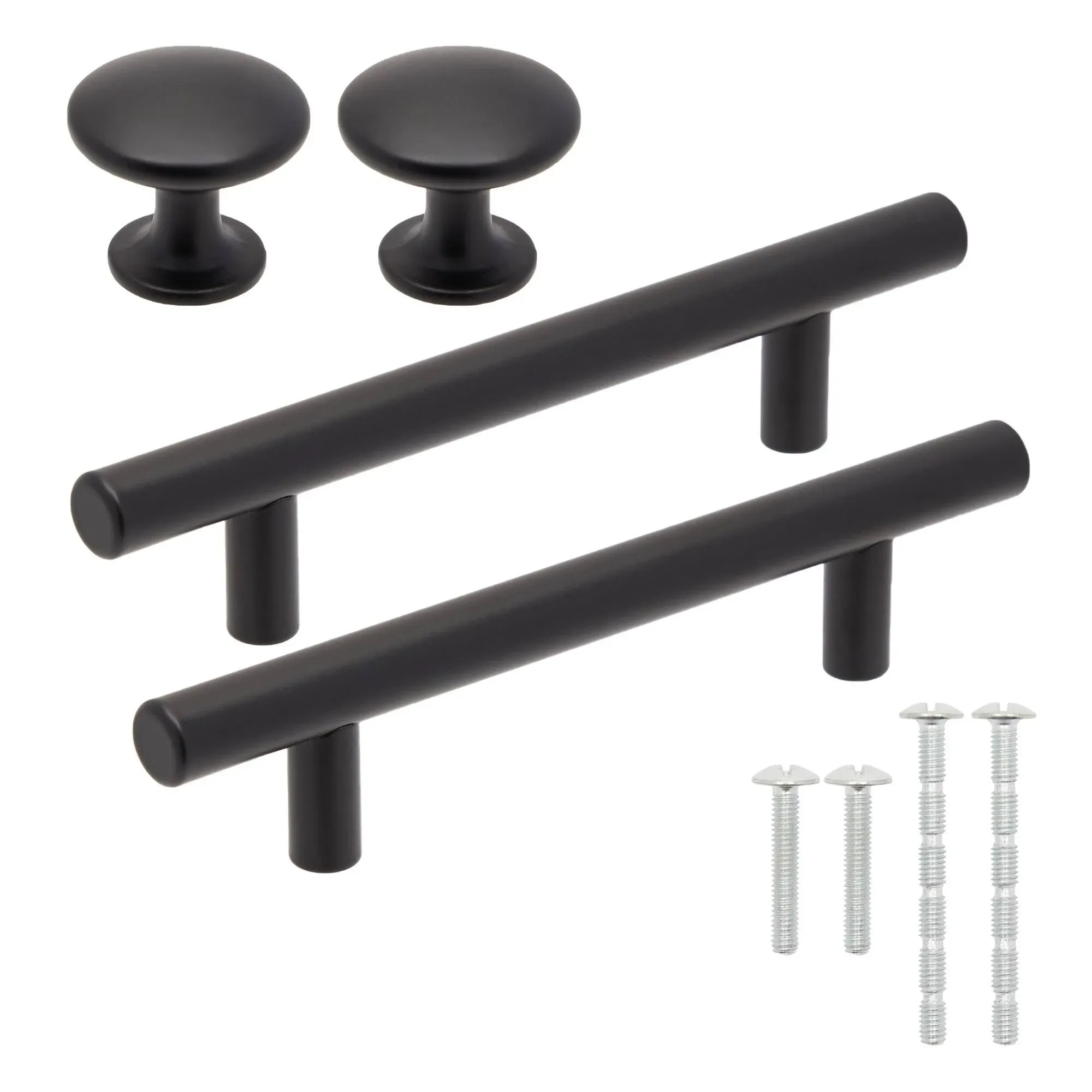 Juvale 36 Piece Matte Black Cabinet Knobs and Handles, 26 Kitchen Knobs 1.2 ...