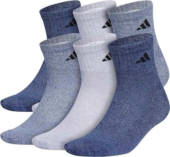 Adidas Men's Athletic Quarter Socks - 6-Pack - Black