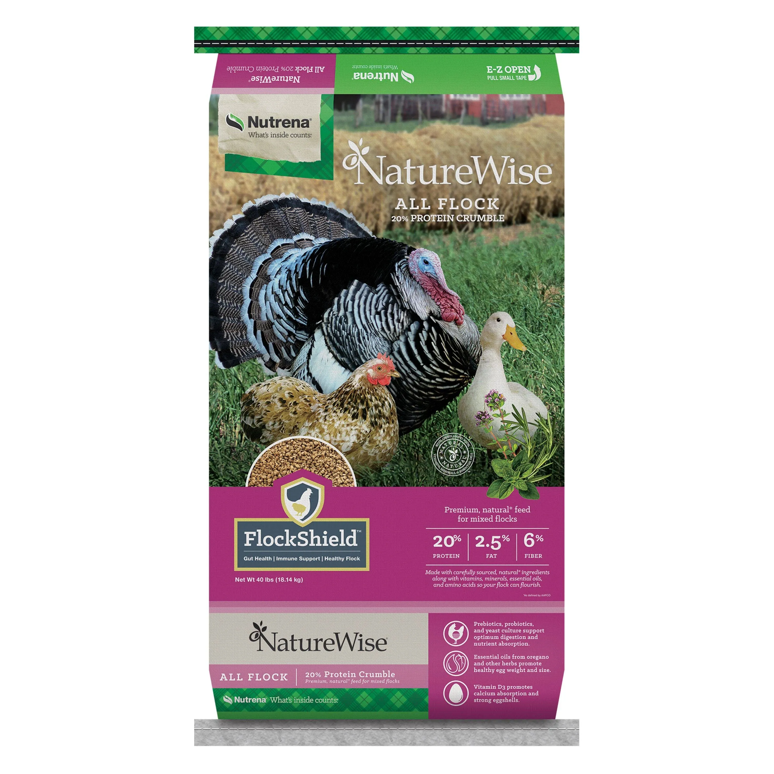 Nutrena NatureWise All Flock Pellet Poultry Feed, 40 lb.