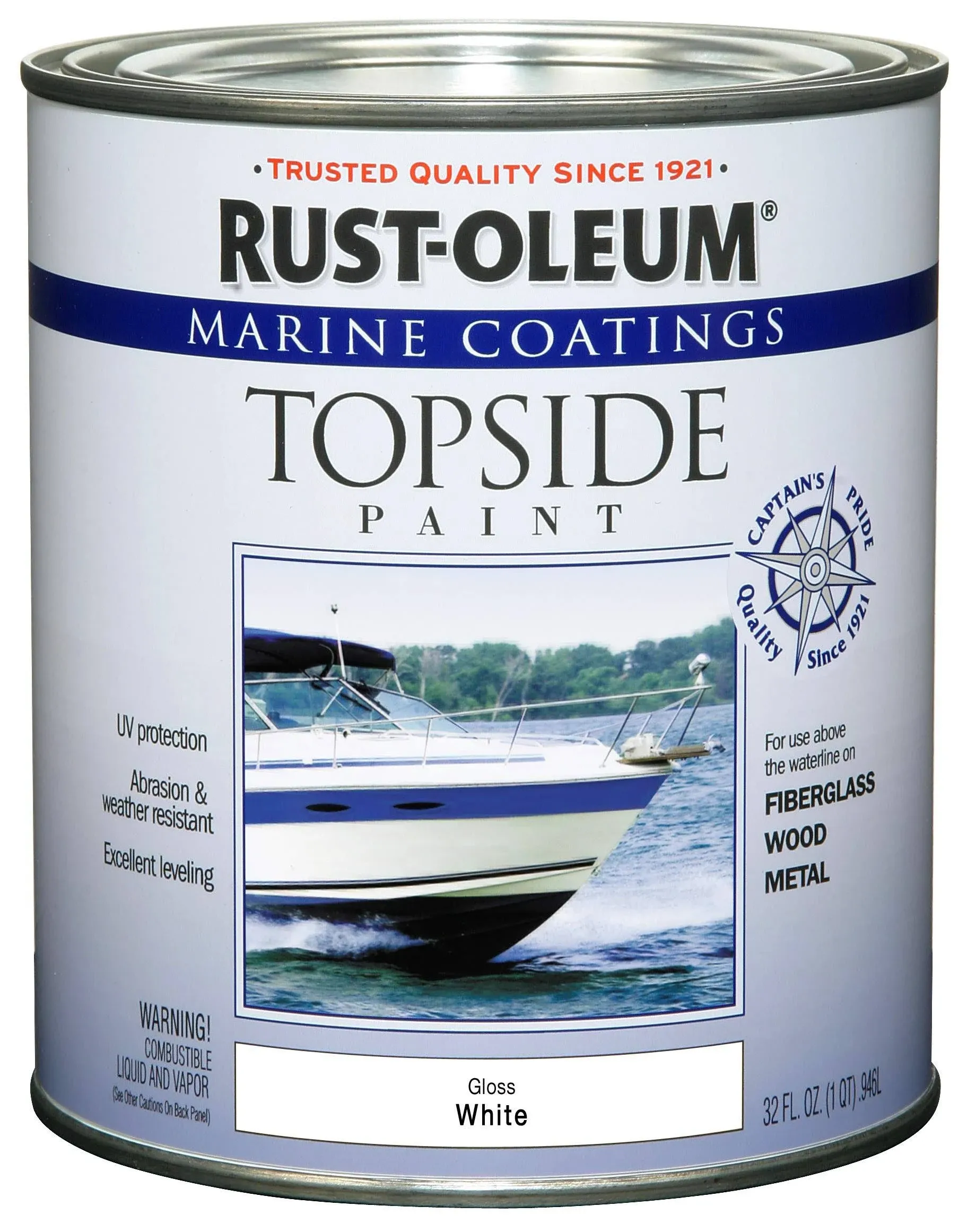 Rust-Oleum 207001 Marine Topside Paint, Oyster White, 1-Quart