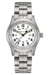 Shop Hamilton Khaki Field Mechanical Bracelet Watch, 42mm In Stainless Steel