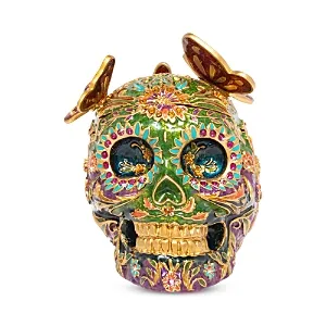 Jay Strongwater Rivera Skull with Butterflies Box