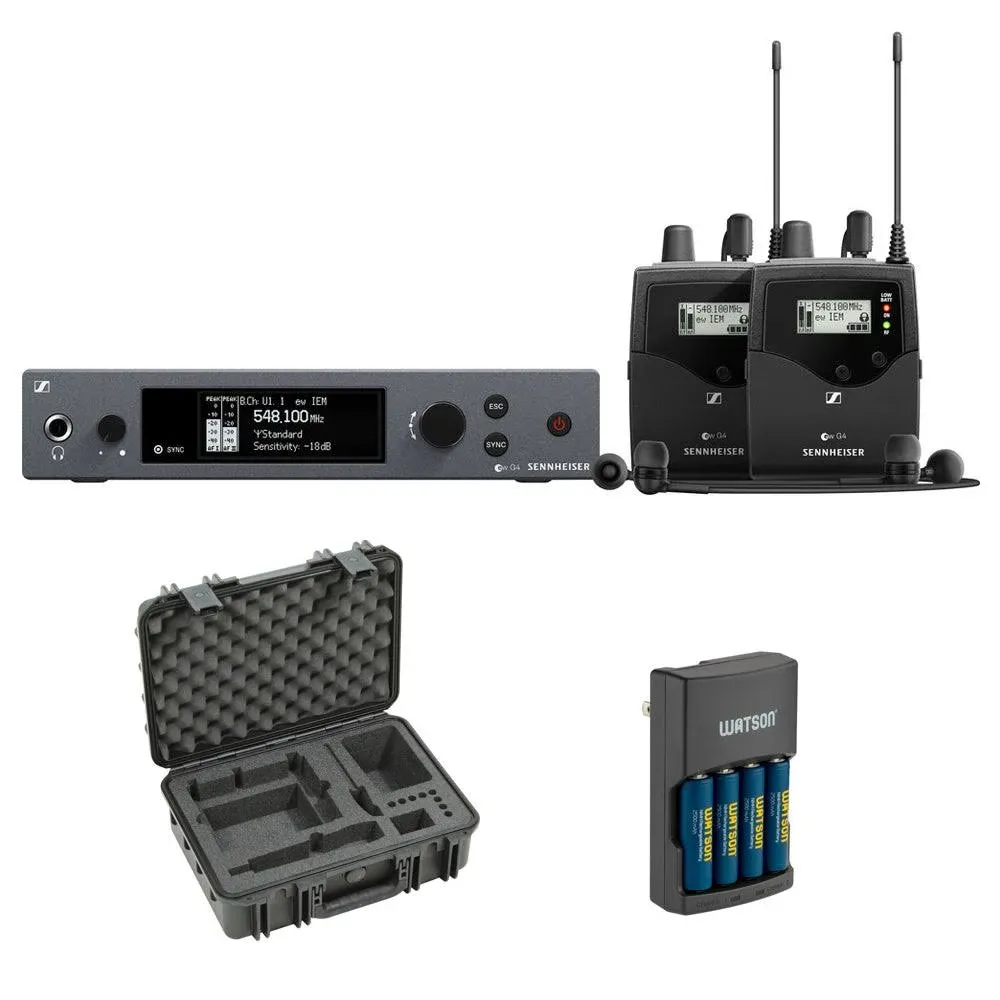 Sennheiser EW IEM G4-TWIN Wireless Monitor System Kit (A: 516 to 558 MHz) with ...