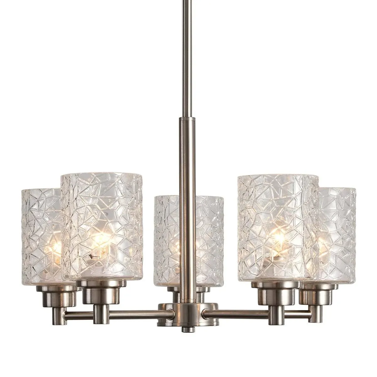 OPKMB Brushed Nickel Contemporary Light Fixture Dining Room Chandelier 5 Head ...