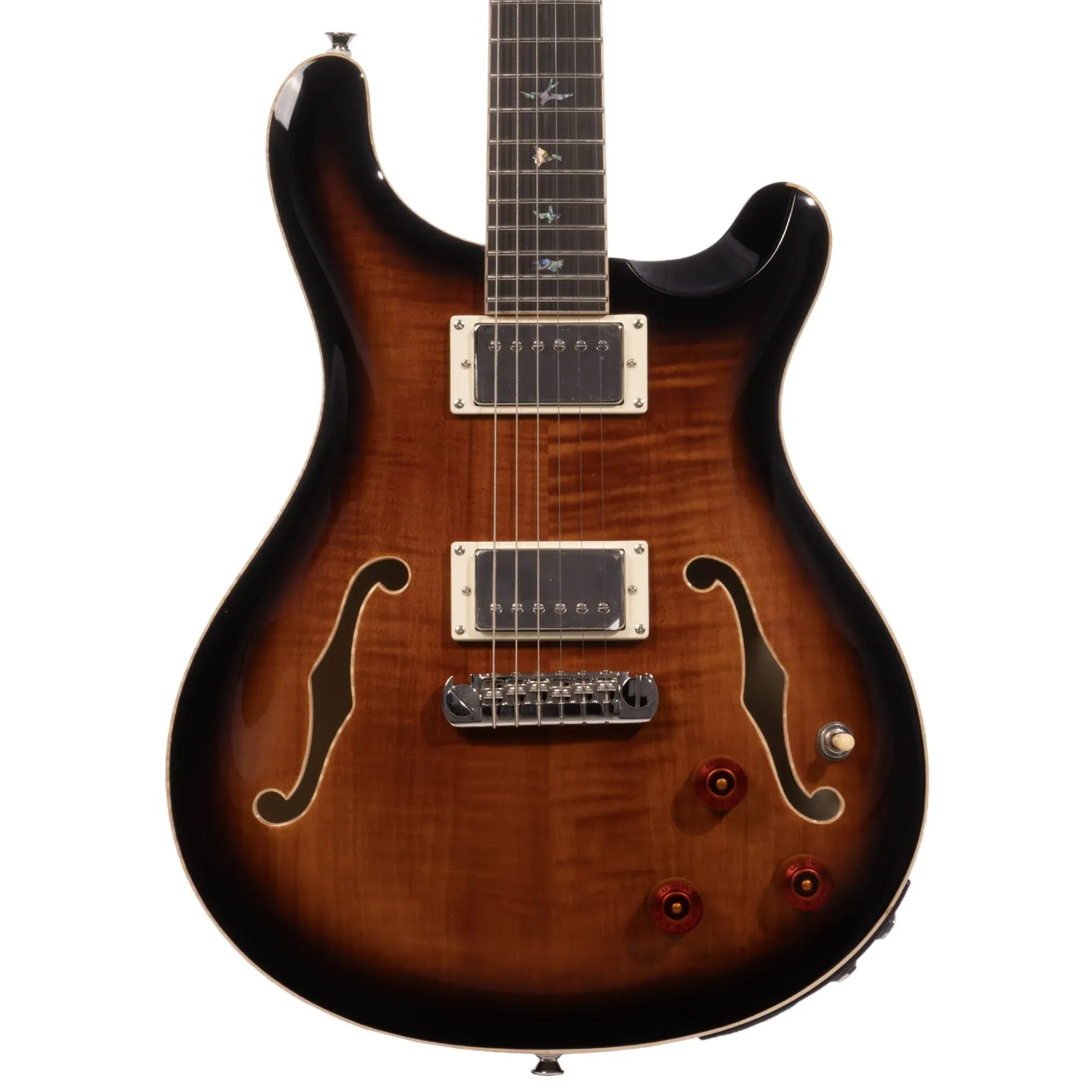 PRS SE Hollowbody II Piezo Electric Guitar (Black Gold Burst) - With Case