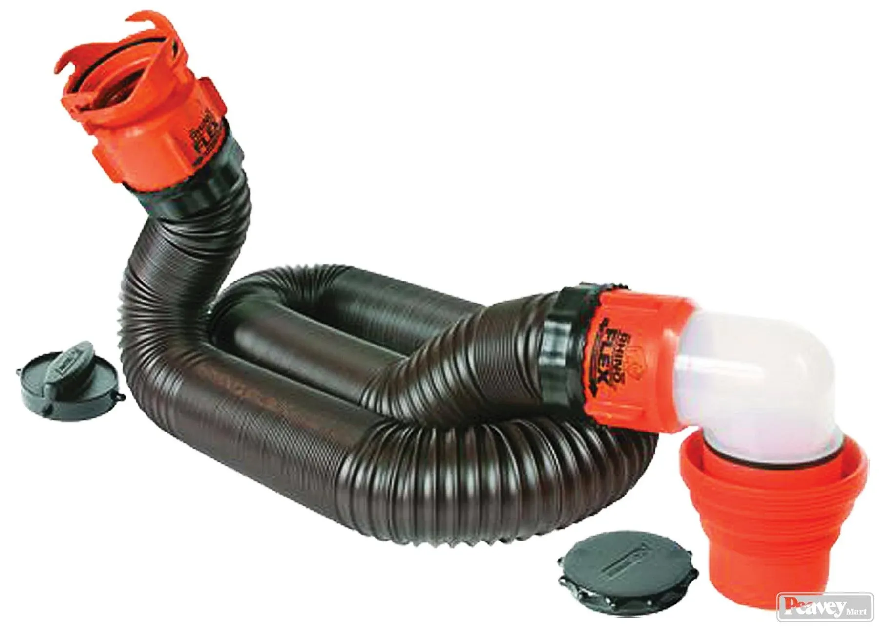 Camco 39760 RhinoFLEX 15' Sewer Hose Kit, 4N1, Elbow, Caps