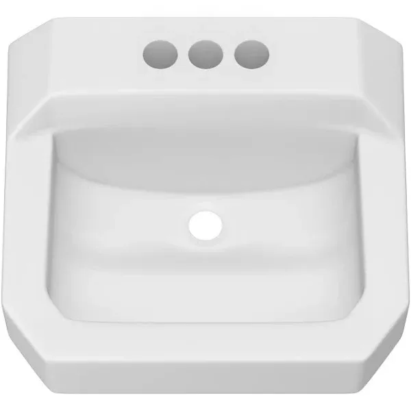 PROFLO PF5414 19-5/8" Wall Mounted Rectangular Bathroom Sink - 3 Holes - White