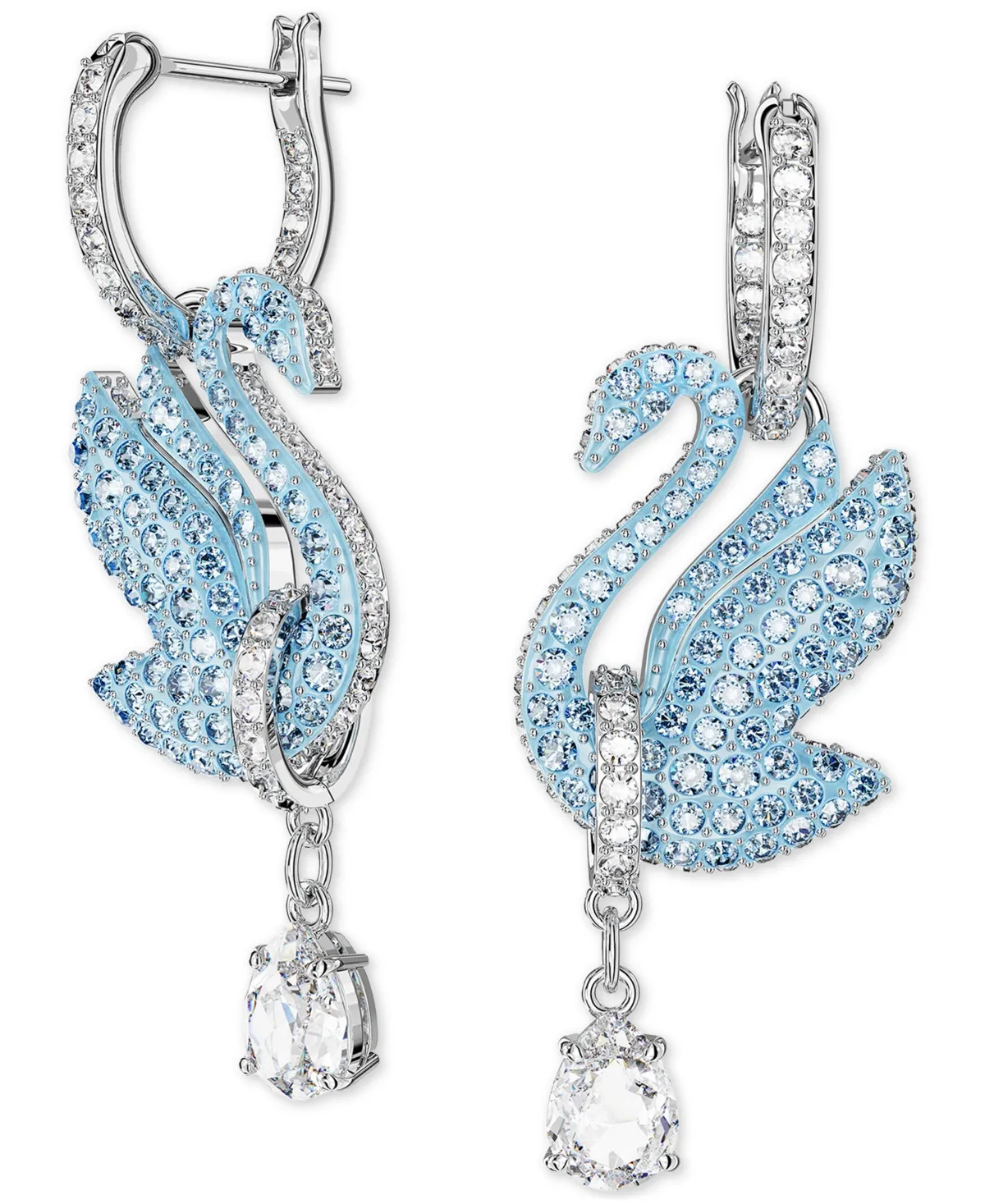 Swarovski Women's Iconic Swan Drop Earrings - Blue