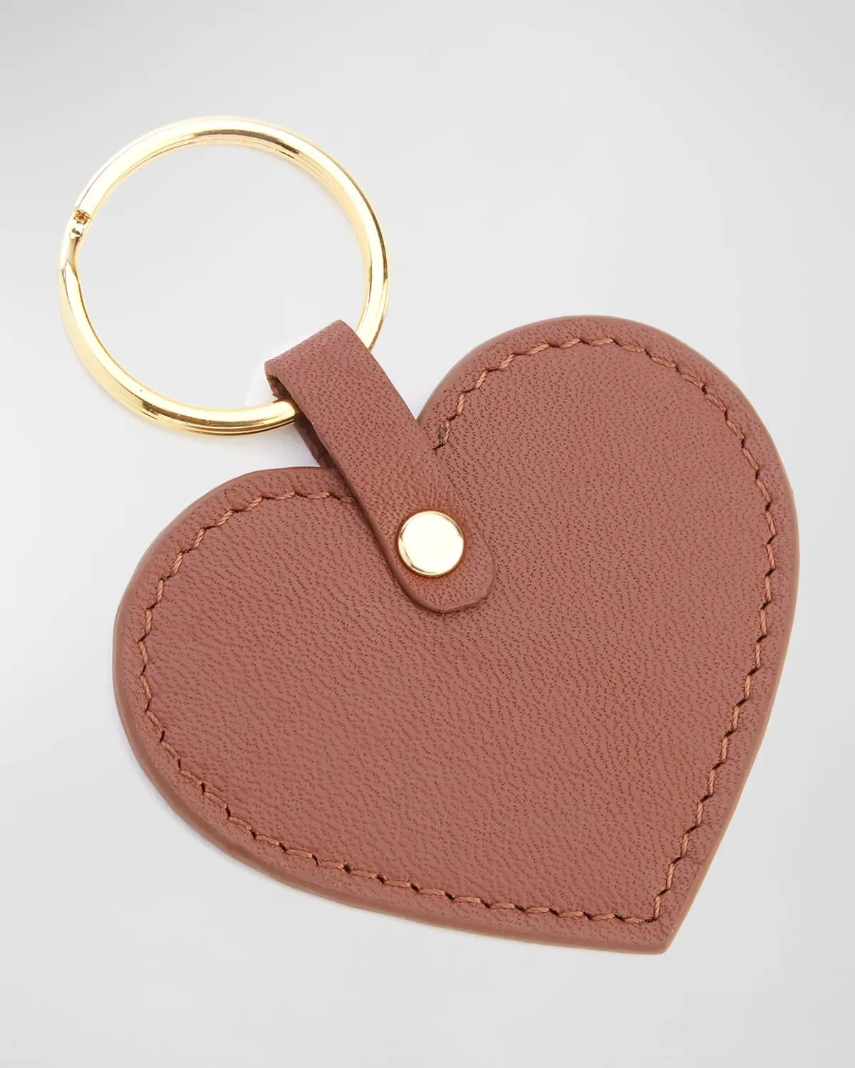 Monogrammed Leather Heart-Shaped Key Chain