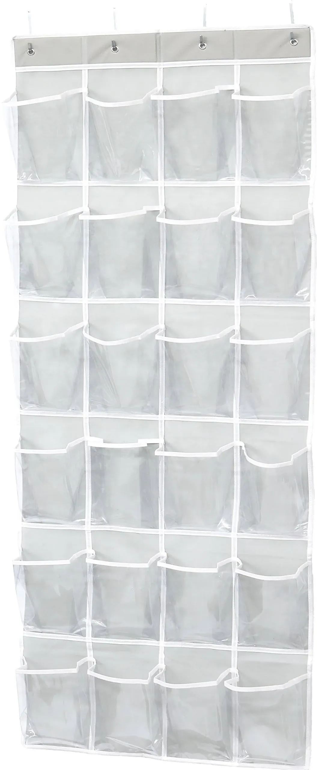 Simple Houseware 24 Pockets Large Clear Pockets Over The Door Hanging Shoe Or...