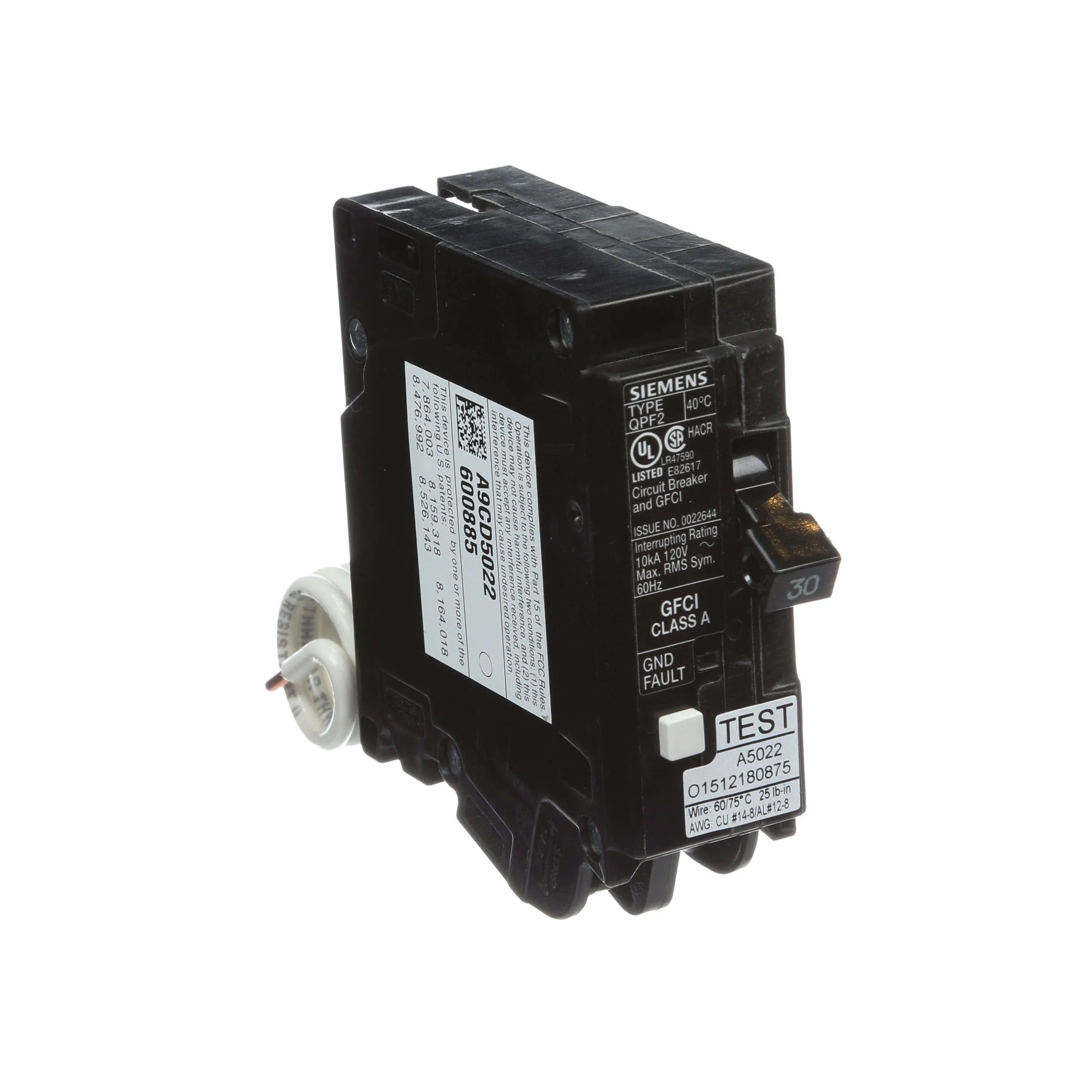 Siemens 30-Amp 1-Pole GFCI Circuit Breaker QF130A