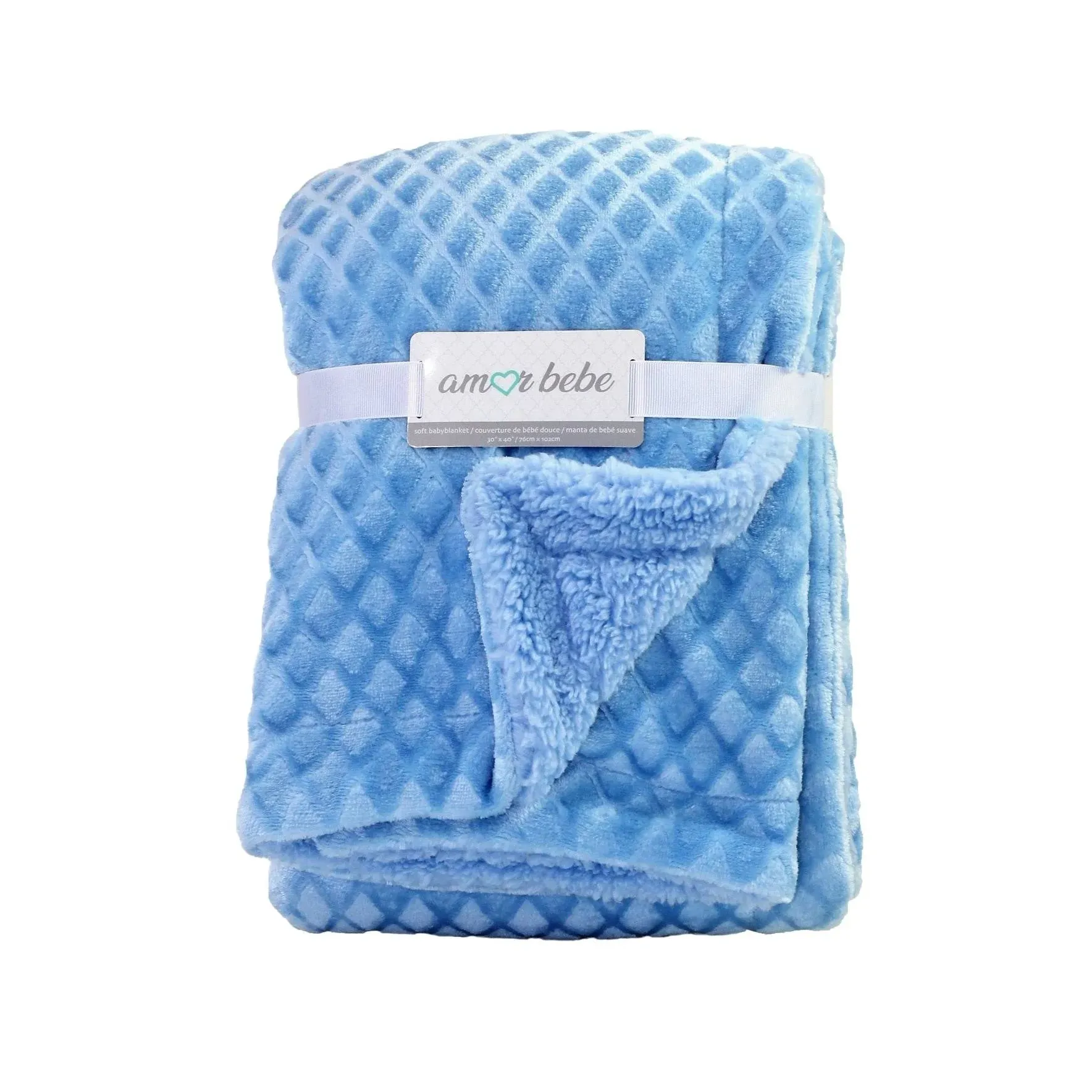 3 Stories Trading Company Diamond Plush Sherpa Baby Blanket