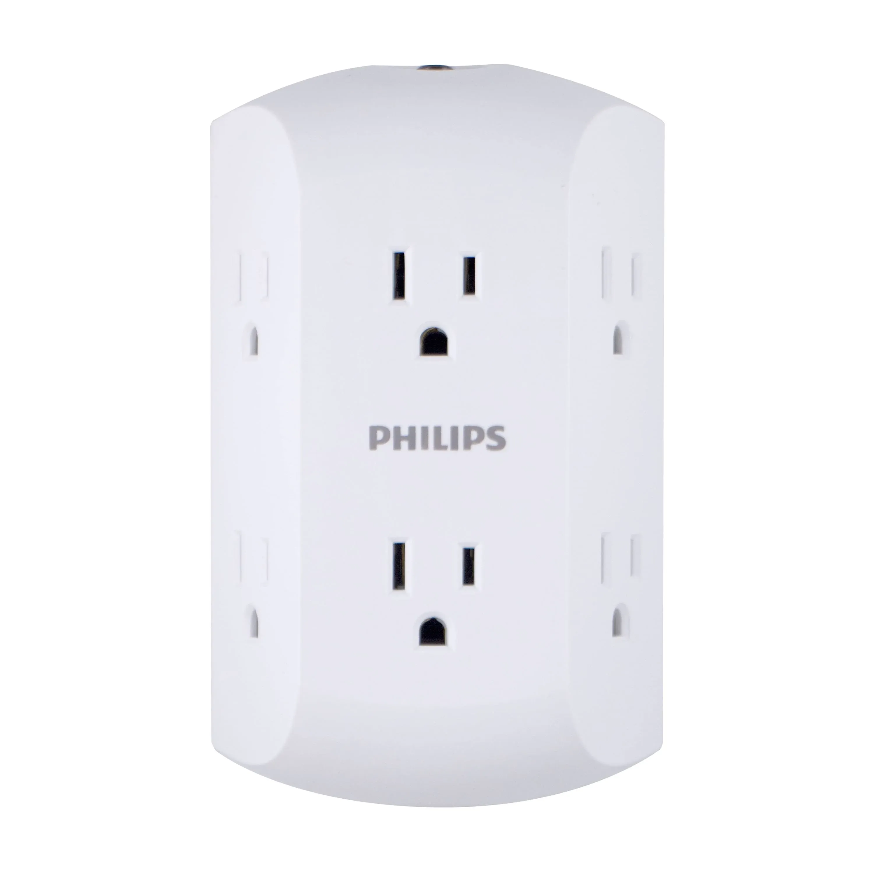 Philips 6 Outlet Grounded Wall Tap Resettable Circuit Breaker