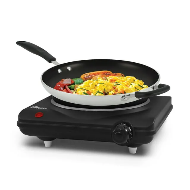 Elite Gourmet Cast-Iron Electric Burner, Black