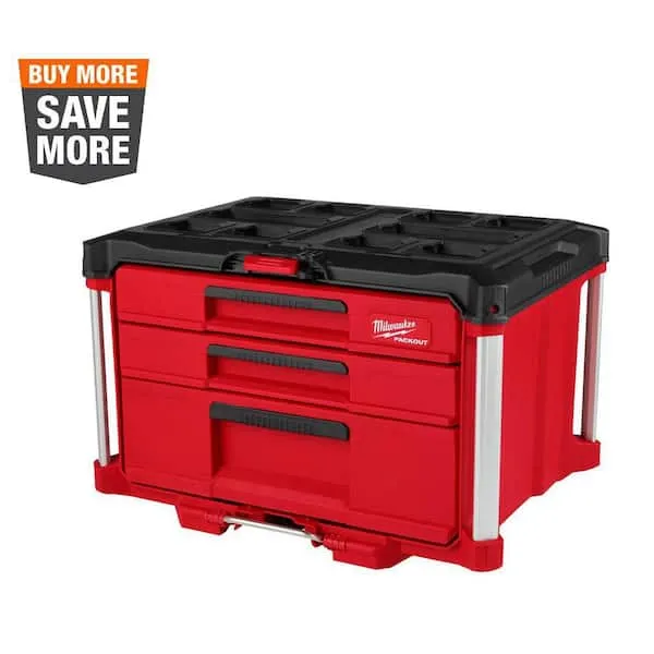 Milwaukee 48-22-8447 PACKOUT Multi-Depth 3-Drawer Tool Box