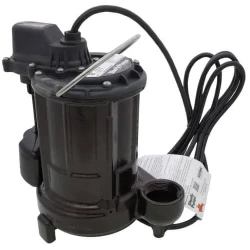 Liberty Pumps 257-2 - 1/3 HP Cast Iron Submersible Sump Pump w/ Vertical Float (25' Cord)