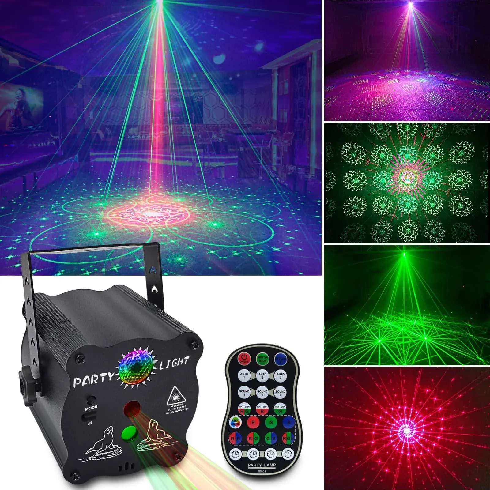 Party Lights Dj Disco Lights, Sound Activated Lights with Remote Control for Dance Party Karaoke Living Room Pub