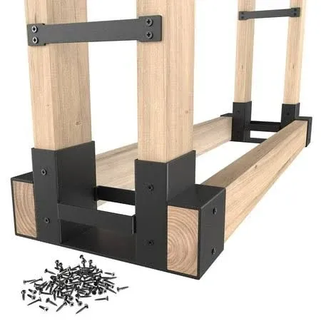 Mr IRONSTONE Firewood Log Storage Rack Bracket Kit, Adjustable Wood Rack  