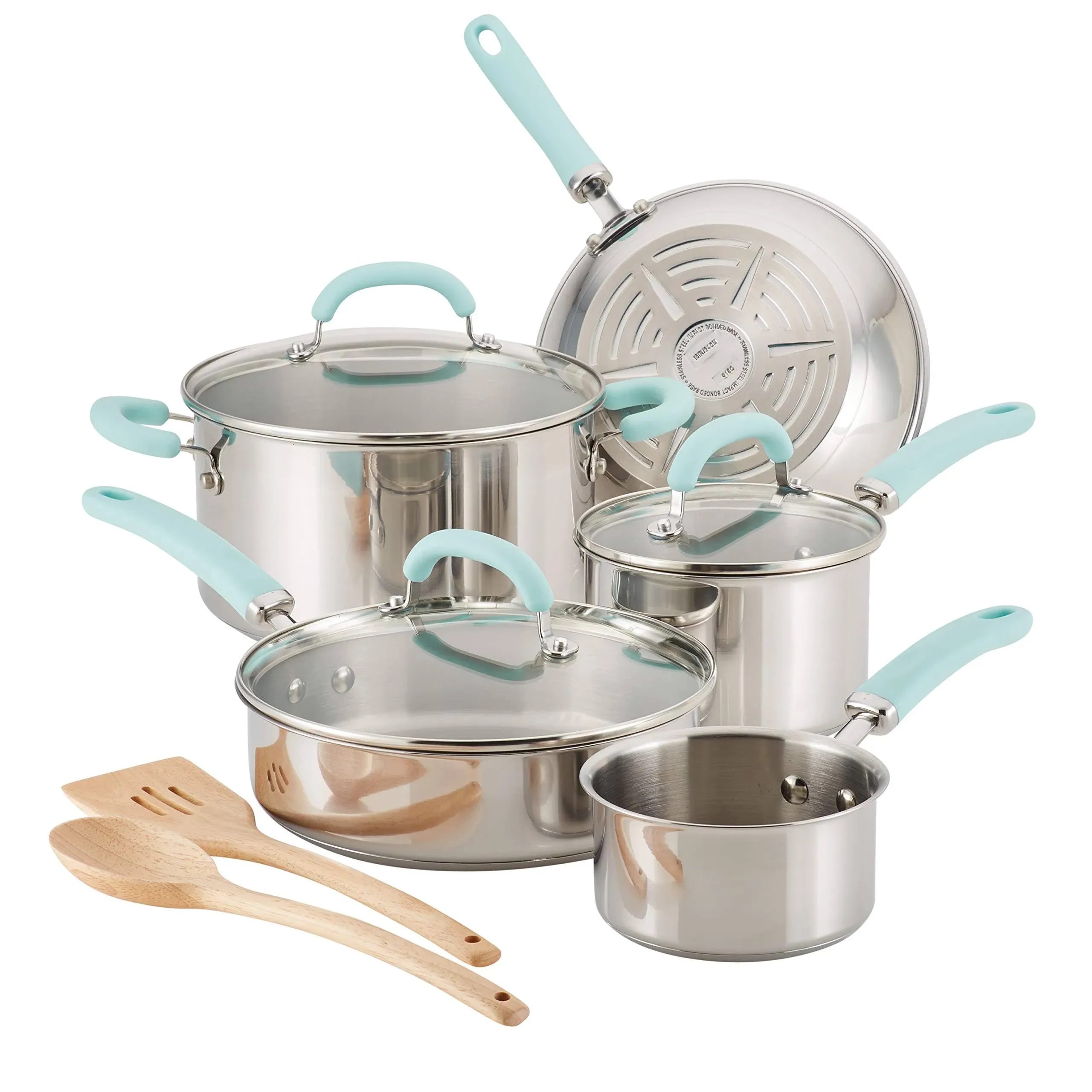 Create Delicious 10-Piece Stainless Steel Cookware Set in Stainless Steel with L