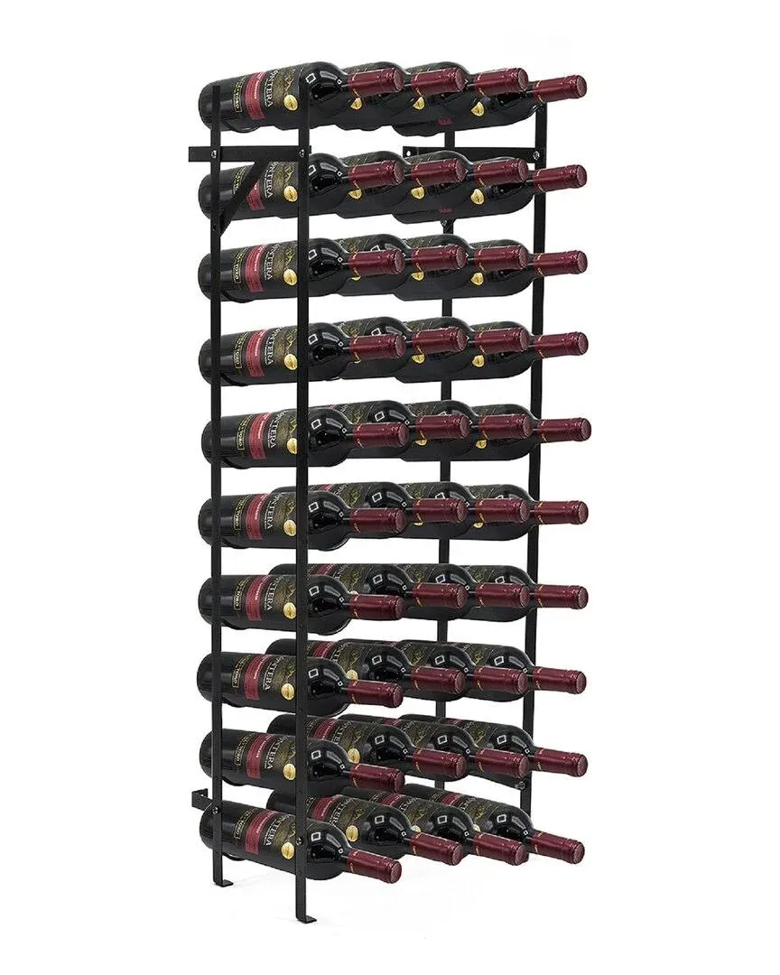 Freestanding Wine Rack - 40 Bottles Capacity, Black