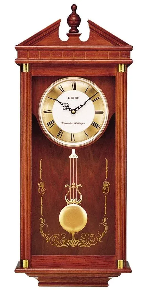 Seiko Oak Pendulum Wall Clock - Qxh107blh, Brown