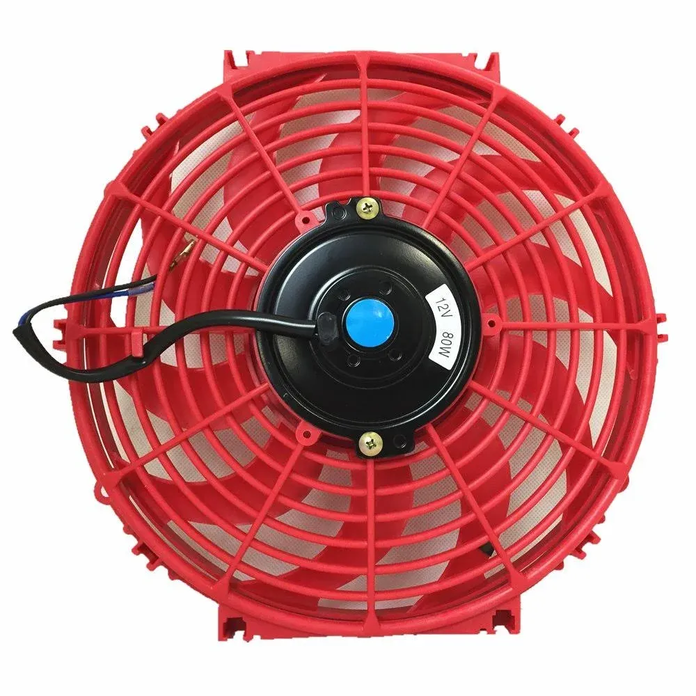 Upgr8 Universal High Performance 12V Slim Electric Cooling Radiator Fan with Fan Mounting Kit