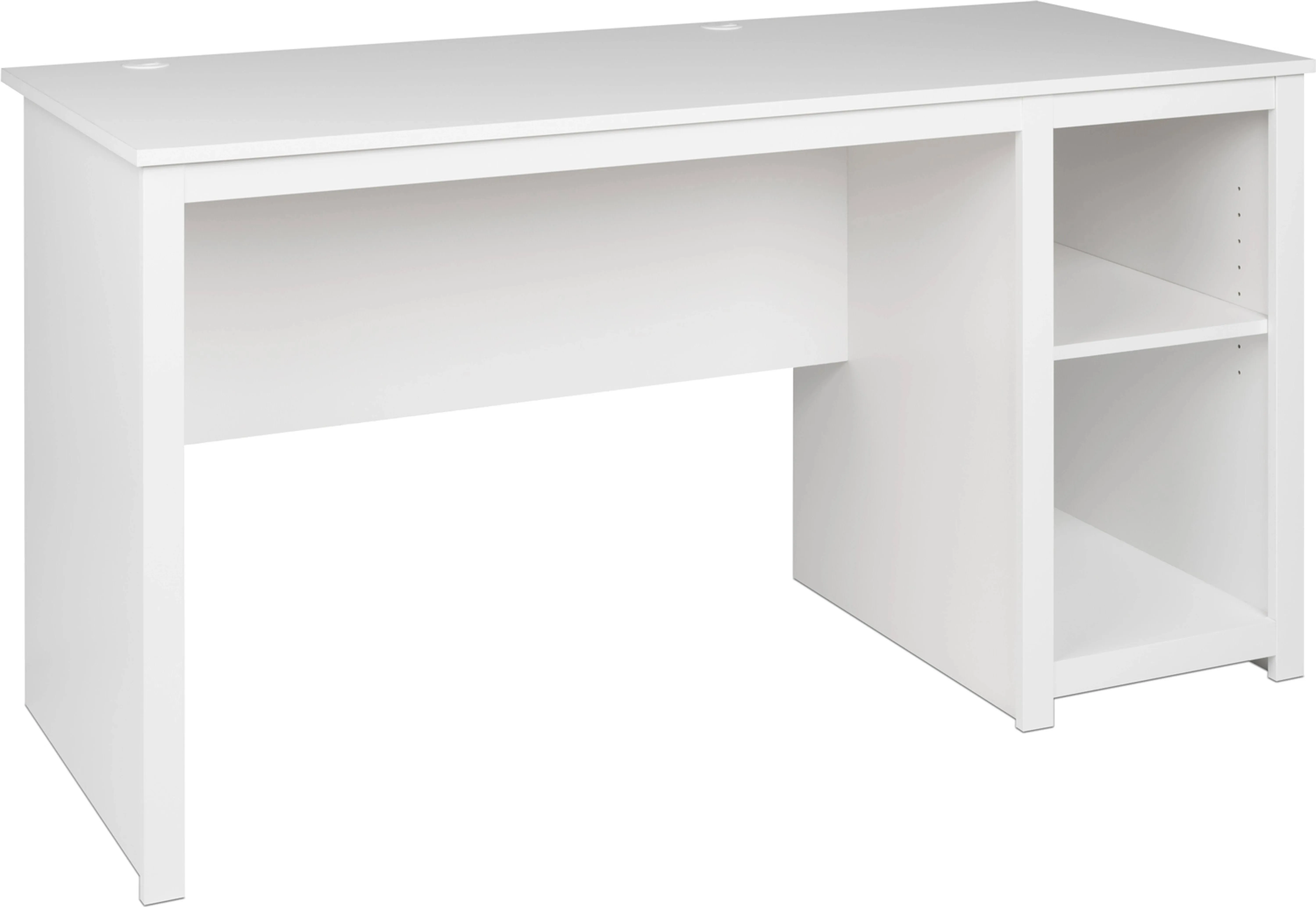 Prepac Sonoma Computer Desk with Side Compartment in White