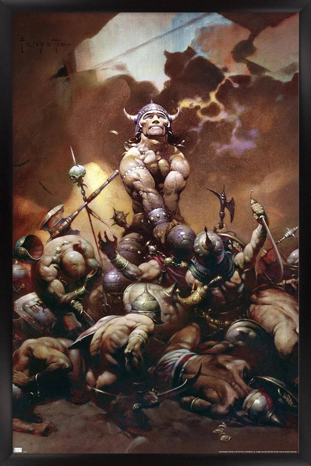 Trends International Frank Frazetta - Destroyer Framed Wall Poster Prints Black ...