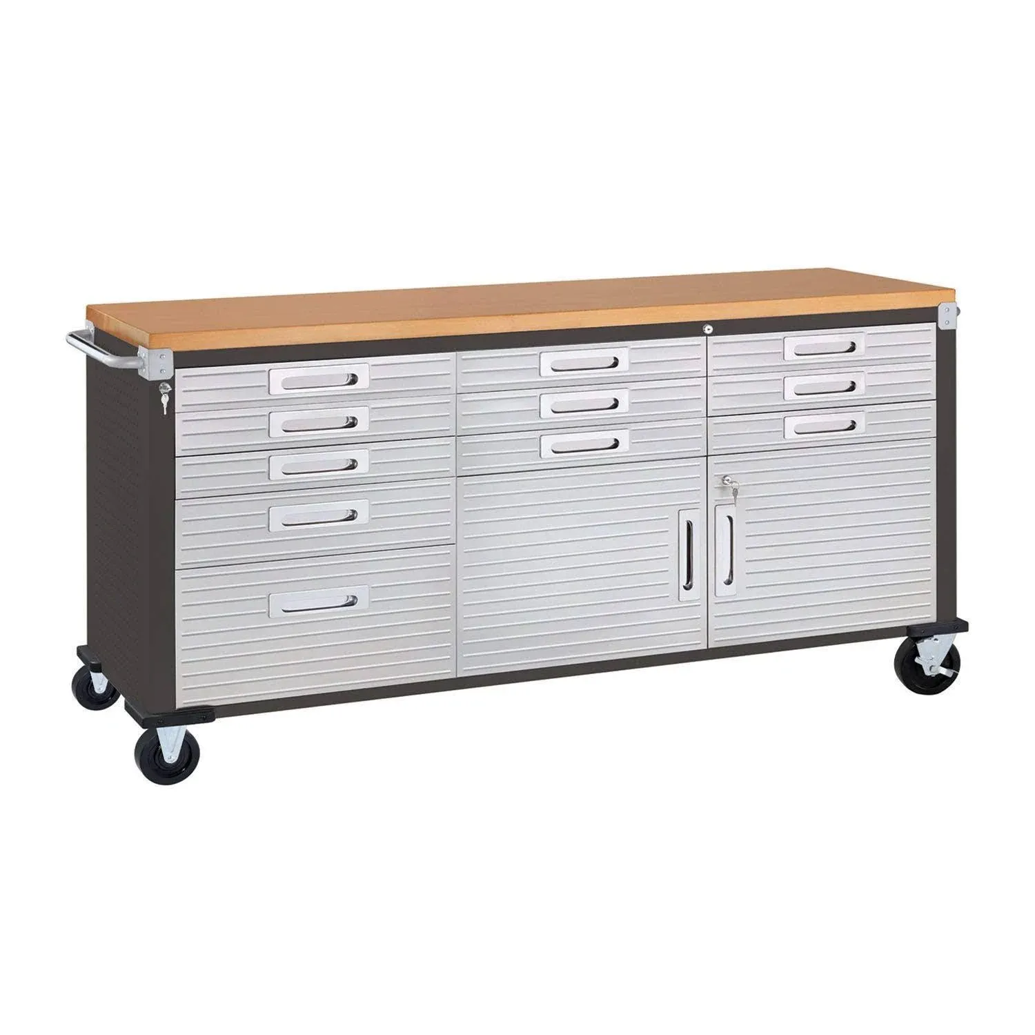 Seville Classics UltraHD Heavy Duty Rolling Cabinet Workbench Table w/